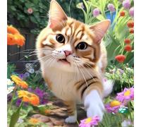 Puzzles de 200 Piezas par Adultos Flor de Gato de Hierba, 28x28cm un Rompecabezas Adultos Desafiante, Puzzles para Toda la Familia, Regalos para Mujeres Hombres