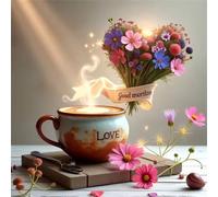 Puzzles de 200 Piezas par Adultos Flores de café de Amor, 28x28cm un Rompecabezas Adultos Desafiante, Puzzles para Toda la Familia, Regalos para Mujeres Hombres