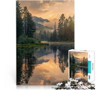 Puzzles de 2000 Piezas para Adolescentes Amanecer en el Bosque brumoso del Lago Juguetes de Juego Regalos de Amigo Secreto 70x100cm