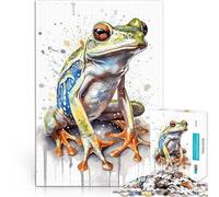 Puzzles de 2000 Piezas para Adolescentes Arte de Rana en Acuarela Entrena tu Cerebro y Tus Manos Cumpleaños 70x100cm