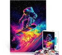 Puzzles de 2000 Piezas para Adolescentes Astronauta Haciendo Snowboard Juego de Preguntas Interacción Entre Padres e Hijos 70x100cm