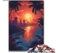 Puzzles de 2000 Piezas para Adolescentes: Atardecer en un Pueblo costero Desafío difícil Cada Pieza es única Juego Familiar desafiante y Divertido 70x100cm