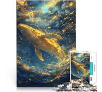 Puzzles de 2000 Piezas para Adolescentes Ballena Dorada del Abismo Juego Intelectual de Juguete con póster a Juego y Hoja de Trivia 70x100cm