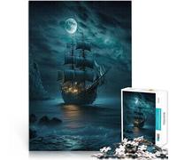 Puzzles de 2000 Piezas para Adolescentes Barco Noche de Luna Entrena tu Cerebro y Tus Manos Interacción Entre Padres e Hijos 70x100cm