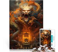 Puzzles de 2000 Piezas para Adolescentes Furia del dragón en la Pagoda Juego desafiante Decoración de Pared cumpleaños y Navidad 70x100cm