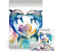 Puzzles de 2000 Piezas para Adolescentes Historia de Amor de una Pareja de Delfines Análisis y lógica Decoración del hogar 70x100cm
