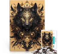Puzzles de 2000 Piezas para Adolescentes Lobo Negro Divino Juguetes Juegos Educativos Antiestrés Regalo para cumpleaños 70x100cm