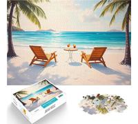 Puzzles de 2000 Piezas para Adolescentes Relajación en la Playa Tropical para Dos Juego de Preguntas Grandes Regalos y Juguetes 70x100cm