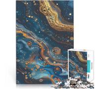 Puzzles de 2000 Piezas para Adolescentes Remolinos Abstractos Azules y Dorados Juego Intelectual Mejorar el Amor Entre Parejas 70x100cm
