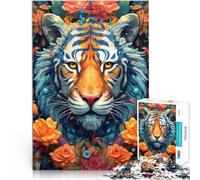 Puzzles de 2000 Piezas para Adolescentes Retrato Ornamental de Tigre Alivio del estrés Cada Pieza es única: un desafiante y Divertido Juego Familiar 70x100cm