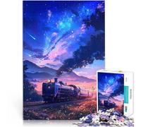 Puzzles de 2000 Piezas para Adolescentes Tren bajo el Cielo Estrellado Juegos de relajación Interacción Entre Padres e Hijos 70x100cm