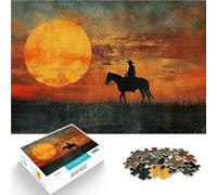 Puzzles de 2000 Piezas para Adolescentes Vaquero en el Desierto Juguetes de Entretenimiento Familiar Mejorar el Amor Entre Parejas 70x100cm