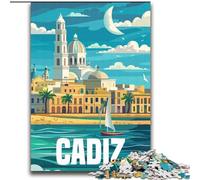 Puzzles de 2000 Piezas para Adultos Cádiz España Viaje, Juguete Educativo Intelectual descompresor, Toda la Familia 70x100cm