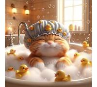 Puzzles de 35 Piezas par Adultos Bañando Gatos Patos, 30x30cm un Rompecabezas Adultos Desafiante, Puzzles para Toda la Familia, Regalos para Mujeres Hombres