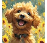 Puzzles de 90 Piezas par Adultos Perro marrón Feliz, 30x30cm un Rompecabezas Adultos Desafiante, Puzzles para Toda la Familia, Regalos para Mujeres Hombres