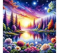 Puzzles de 90 Piezas par Adultos Río Amanecer de fantasía, 30x30cm un Rompecabezas Adultos Desafiante, Puzzles para Toda la Familia, Regalos para Mujeres Hombres