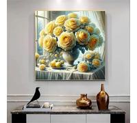 Puzzles de 90 Piezas par Adultos Rosas Amarillas, 30x30cm un Rompecabezas Adultos Desafiante, Puzzles para Toda la Familia, Regalos para Mujeres Hombres
