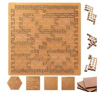 Puzzles de Bandeja, Rompecabezas de Madera Duros difíciles para Adultos, diseño único de Forma Irregular, desafiante Juego de Pensamiento inverso para el Entrenamiento del Cerebro (A)