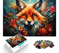 Puzzles de cartón para adultos Fantasy Color Zorro Animal para adultos 1000 piezas 10.27 pulgadas x 14.96 pulgadas Rompecabezas de cartón para adultos niños magníficos regalos para Navidad