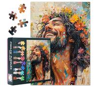 Puzzles de Jesús para adultos 1000 piezas, Jesucristo Retrato Salvador Cara Juegos Puzzle, Colorido Religioso 1000 Piezas Puzzle con Imágenes Ocultas Desafío Familia Actividad Familiar 27.5"x19.6"