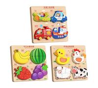 Puzzles de Madera Con Mangos, Juego Educativo de Animales de la Granja, Puzzles para, para De 4 A 6 Años Actividades Vehículo Avión Viaje Escuela de Kindergarten Cumpleaños