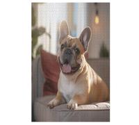 Puzzles de madera French Bulldog de 1000 piezas, rompecabezas para adultos y niños para impresión de alta definición, juego familiar desafío 78×53cm