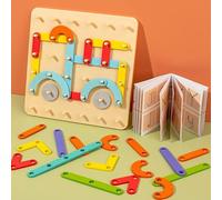Puzzles de Madera Infantil, Juguetes Montessori Rompecabezas Bebes con Tarjetas, Juegos Educativos para Niños y Niñas 2 3 4 año, Geoboard Forma Geometría Regalo Cumpleaños