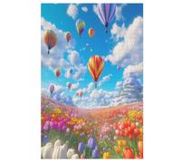 Puzzles de madera para adultos, 1000 puzles Hot Air Balloon Jigsaw de madera, divertidos juegos, 78 × 53 cm