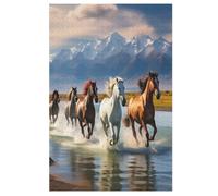 Puzzles de madera para adultos, 1000 unidades, animales de caballo, rompecabezas, divertidos juegos, 78 x 53 cm