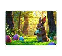 Puzzles De Pascua Para Adultos - Jigsaw De Conejito Navideño, Rompecabezas Decorativos De Conejo Con Diseño De Dibujos Animados | Obras De Arte De Rompecabezas De Primavera, Colorido Juego Cerebral, D