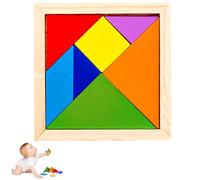 Puzzles de tangram para | 7 piezas Classic Wooden Tangram Game Toys Shapes Puzzle Set aprendiendo edades 3 a 9 años combinados formar patrones