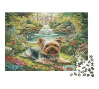 Puzzles Desafiantes Adultos Perro Lindo: Basset Hound Junto a Cascada Juegos Educativos Adecuados para Desestresarse y Decoración Pared 52x38cm/1000 Piezas
