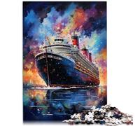 Puzzles El colorido psicodeliismo Titanic 1000 piezas para adultos Puzzle de madera Relax Games-Brain Teaser(50x75cm)