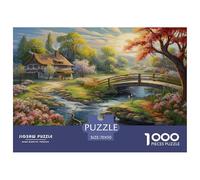 Puzzles Escena Rural 1000 Piezas De para Adultos, Rompecabezas Realistic Ilustración Pastoral Adultos, Juego Didáctico Decoración para El Hogar 70x50cm/1000pcs