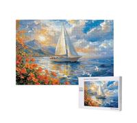Puzzles Flor 500 Adultos, Puzzle Atardecer con Cajas y Cartel, Juego Clásico de Puzzle Arte para Entretenimiento Adultos, Regalos de Decoración del Hogar para Pasatiempos Creativos de Mujeres 2T-186