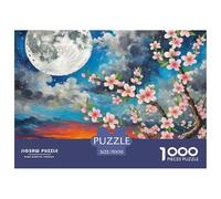 Puzzles for Adults, 1000 Piece Jigsaw Puzzle - Flor de melocotónPuzzle, Puzzle Game Artwork for Adults Under The Moon, High Definition Printing Floor Puzzle Multicolor 70x50cm/1000pcs