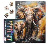 Puzzles for Adults 1000 Pieces Elephant, Animal Jigsaw Puzzles, Adult Puzzle for Adults, Educational Fun Games or Toys for Elders Friends 50 x 70 cm