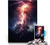 Puzzles for Adults 1000 Puzzles “Lightning City Skyline ” Made of Cardboard，for Age 14 Years and Over For Family Fun & Game Night Unique Home Decorations and Gifts。Size：26x38cm/10.24x14.96inch