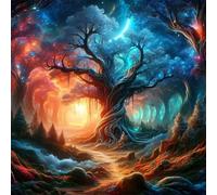Puzzles For Adults 12x12 cm,Jigsaw Puzzles for Adults 35 Pieces Puzzle Home Challenging Educational Games DIY Home Decoration Puzzle Gifts - Tree of Life Scenery