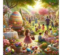 Puzzles For Adults 12x12 cm,Jigsaw Puzzles for Adults 35 Pieces Puzzle Home Challenging Educational Games DIY Home Decoration Puzzle Gifts - Easter Party Landscape