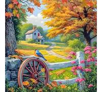 Puzzles For Adults 12x12 cm,Jigsaw Puzzles for Adults 35 Pieces Puzzle Home Challenging Educational Games DIY Home Decoration Puzzle Gifts - Farm Landscape Autumn