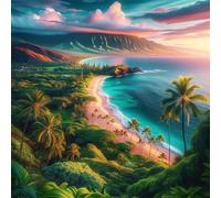 Puzzles For Adults 35x35 cm,Jigsaw Puzzles for Adults 100 Pieces Puzzle Home Challenging Educational Games DIY Home Decoration Puzzle Gifts - Tropical Islands Landscapes