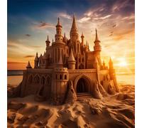 Puzzles For Adults 35x35 cm,Jigsaw Puzzles for Adults 300 Pieces Puzzle Home Challenging Educational Games DIY Home Decoration Puzzle Gifts - Sand Castle Landscape