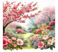 Puzzles For Adults 35x35 cm,Jigsaw Puzzles for Adults 300 Pieces Puzzle Home Challenging Educational Games DIY Home Decoration Puzzle Gifts - Spring Landscape Flowers