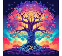 Puzzles For Adults 35x35 cm,Jigsaw Puzzles for Adults 300 Pieces Puzzle Home Challenging Educational Games DIY Home Decoration Puzzle Gifts - Colorful Tree of Life