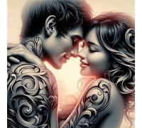 Puzzles For Adults 65x65 cm,Jigsaw Puzzles for Adults 1000 Pieces Puzzle Home Challenging Educational Games DIY Home Decoration Puzzle Gifts - Tattoo Couples