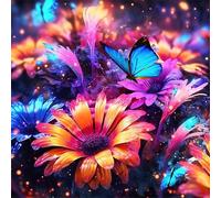 Puzzles For Adults 65x65 cm,Jigsaw Puzzles for Adults 1000 Pieces Puzzle Home Challenging Educational Games DIY Home Decoration Puzzle Gifts - Colorful Flowers Butterflies