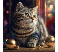 Puzzles For Adults 65x65 cm,Jigsaw Puzzles for Adults 150 Pieces Puzzle Home Challenging Educational Games DIY Home Decoration Puzzle Gifts - Christmas Cat Animal
