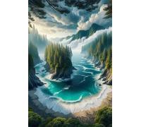 Puzzles for Adults,Jigsaw Puzzles for Adults 120 Pieces Puzzle Home Challenging Educational Games DIY Home Decoration Puzzle Gifts,Tema:Paisaje Natural del río