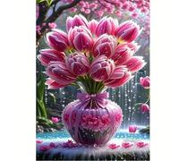 Puzzles for Adults,Jigsaw Puzzles for Adults 120 Pieces Puzzle Home Challenging Educational Games DIY Home Decoration Puzzle Gifts,Tema:Ramo de Tulipanes Rosas